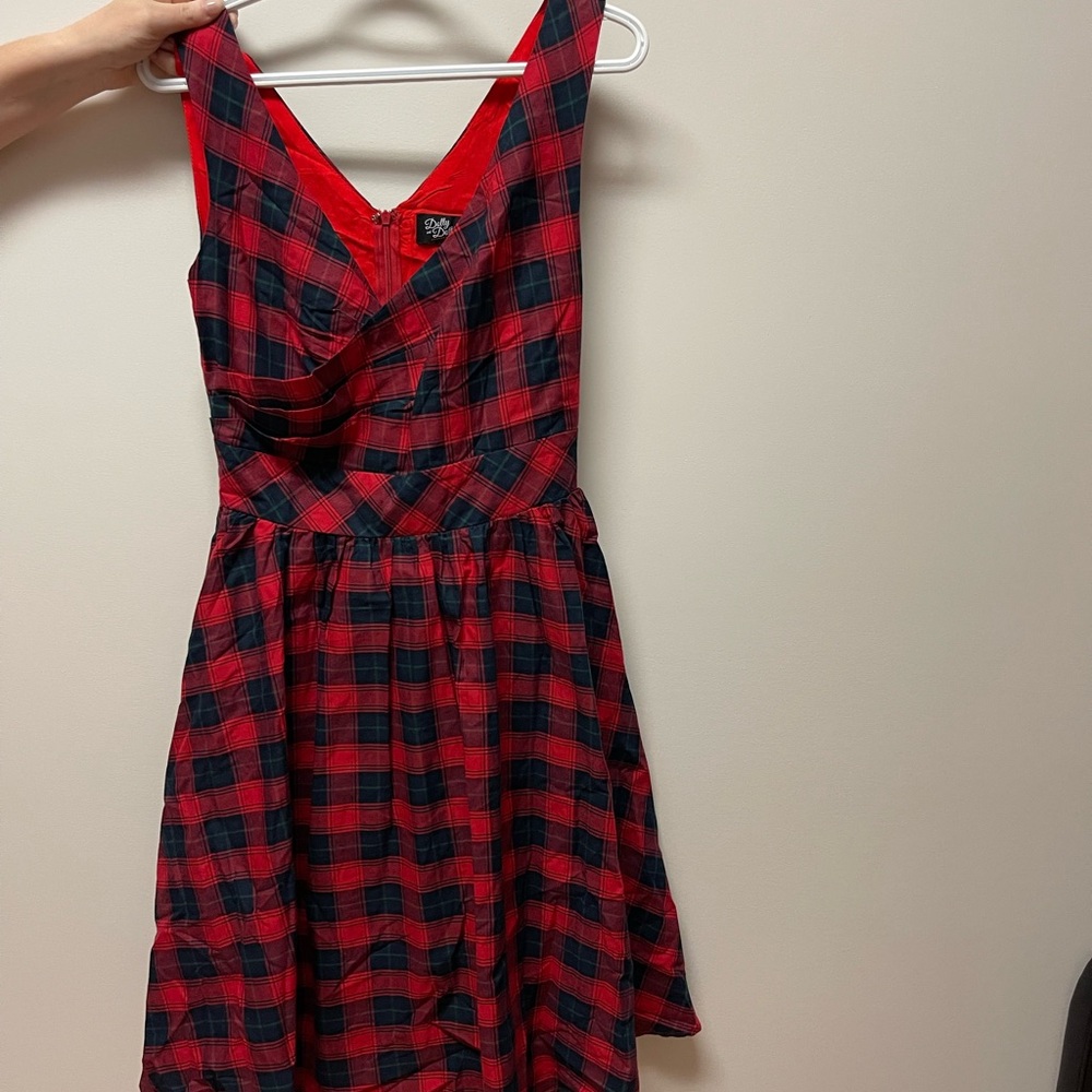 Red and Black Plaid Dress